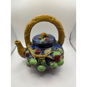 Whimsical Ceramic‎ Teapot, Unique Collectible Teapot, Fruit Design Decor
